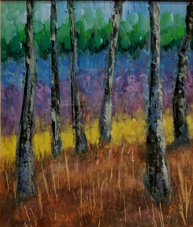 birch tree painting